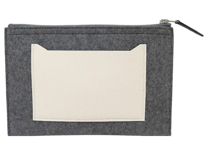 Hermès NUOVA POUCH HERMES TOODOO PM 074805CKAK IN FELTRO E PELLE CLUTCH POUCH - vista 2