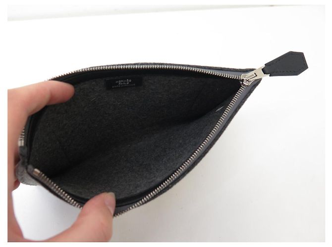 Hermès NUOVA POUCH HERMES TOODOO PM 074805CKAK IN FELTRO E PELLE CLUTCH POUCH - vista 6