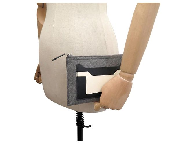 Hermès NUOVA POUCH HERMES TOODOO PM 074805CKAK IN FELTRO E PELLE CLUTCH POUCH - vista 9