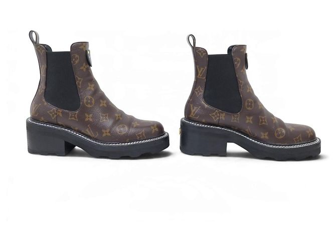 BOTINES LOUIS VUITTON BEAUBOURG MONOGRAM 40 NUEVOS - vista 3