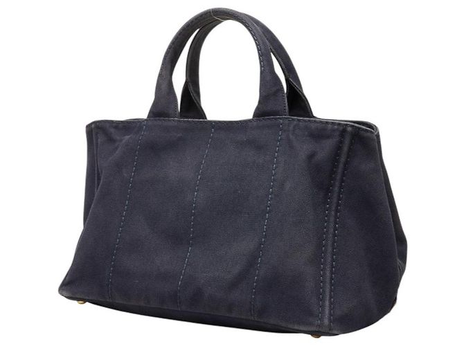 Borsa Prada Canapa blu in tela - vista 2