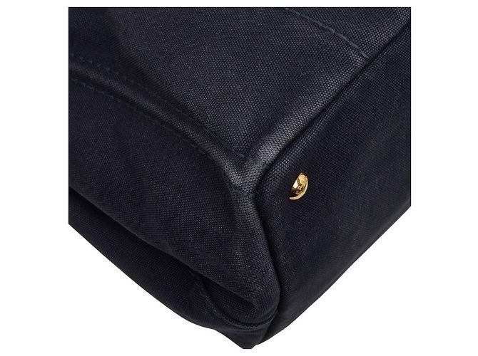 Borsa Prada Canapa blu in tela - vista 7