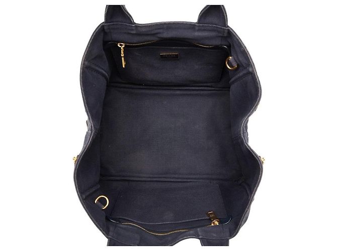Borsa Prada Canapa blu in tela - vista 8