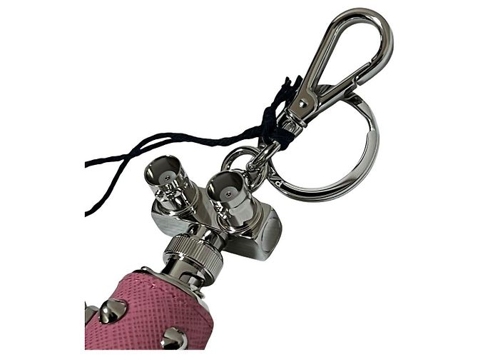 Portachiavi ciondolo Prada Robot in pelle e metallo - vista 4