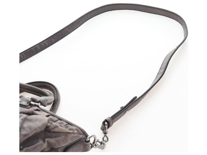 Miu Miu Hand Bag Leather 2way Gray Silver - vista 15