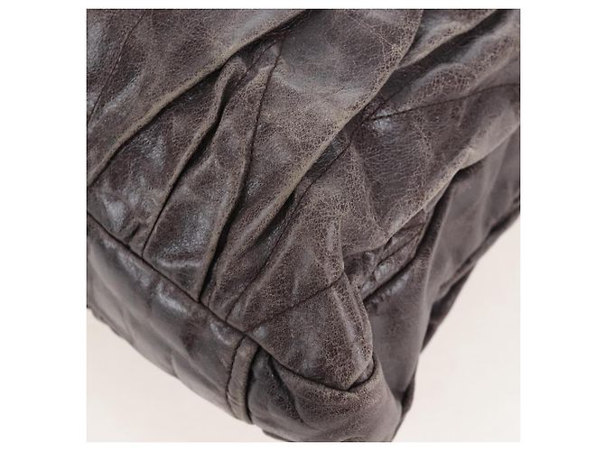 Miu Miu Hand Bag Leather 2way Gray Silver - vista 18