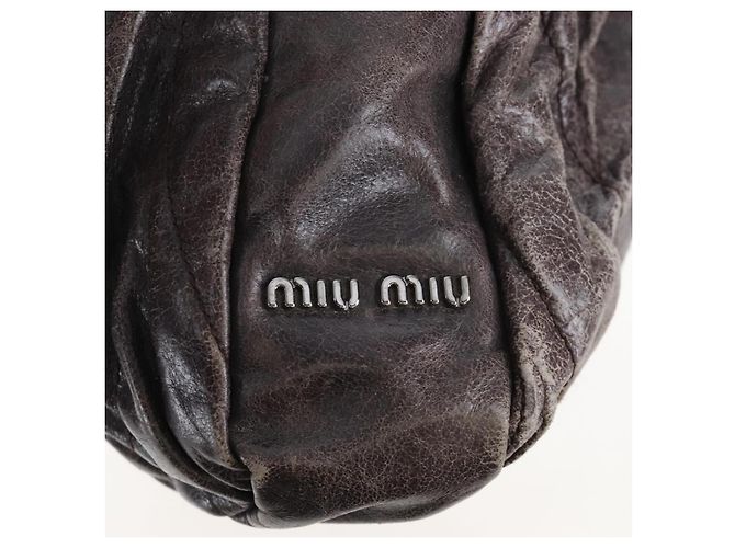 Miu Miu Hand Bag Leather 2way Gray Silver - vista 21