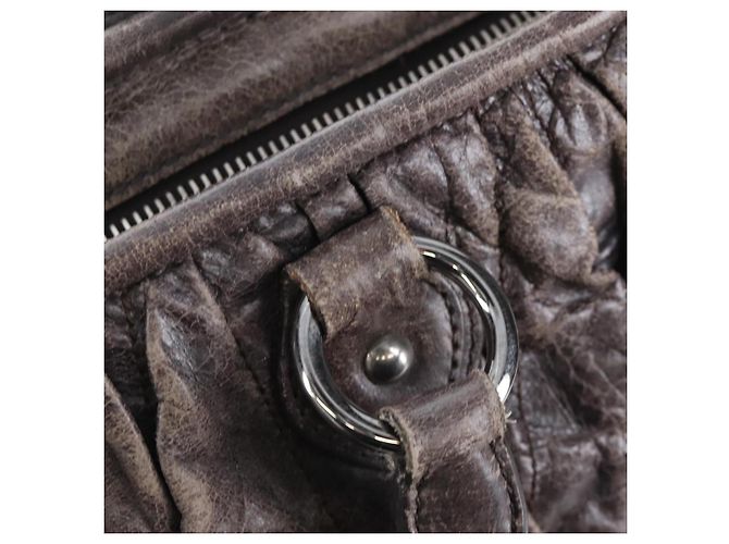 Miu Miu Hand Bag Leather 2way Gray Silver - vista 22