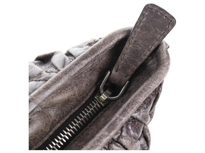 Miu Miu Hand Bag Leather 2way Gray Silver - vista 23