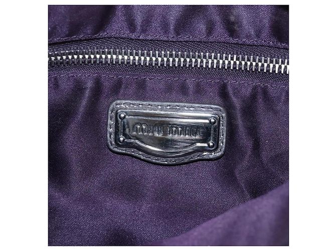 Miu Miu Hand Bag Leather 2way Gray Silver - vista 24