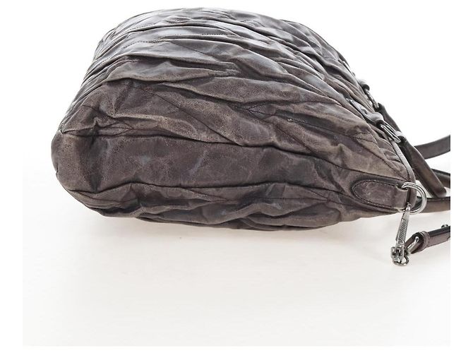 Miu Miu Hand Bag Leather 2way Gray Silver - vista 5
