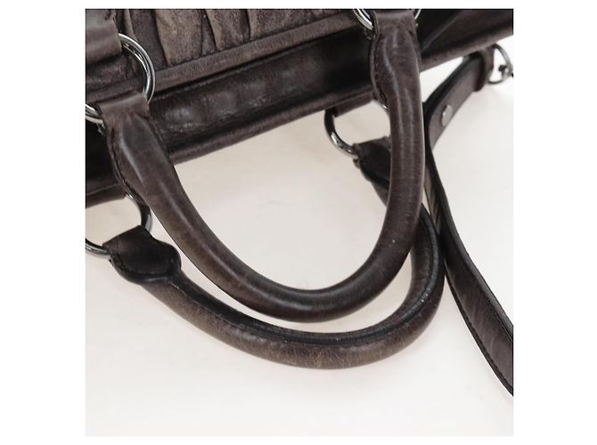 Miu Miu Hand Bag Leather 2way Gray Silver - vista 8
