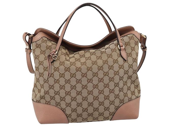 GUCCI GG Canvas Hand Bag 2way Beige Gold 353120 - vista 2