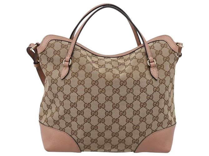 GUCCI GG Canvas Hand Bag 2way Beige Gold 353120 - vista 3