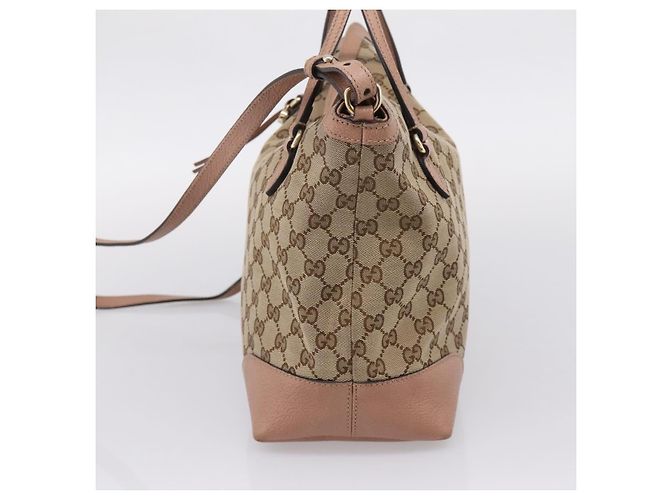 GUCCI GG Canvas Hand Bag 2way Beige Gold 353120 - vista 5