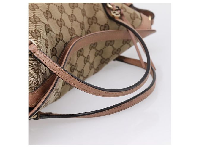 GUCCI GG Canvas Hand Bag 2way Beige Gold 353120 - vista 7
