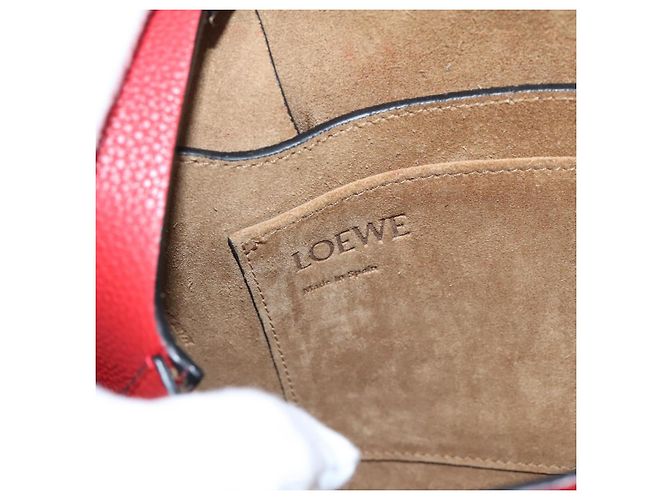 LOEWE Gate Bag Schultertasche Leder Rot Gold - Ansicht 11