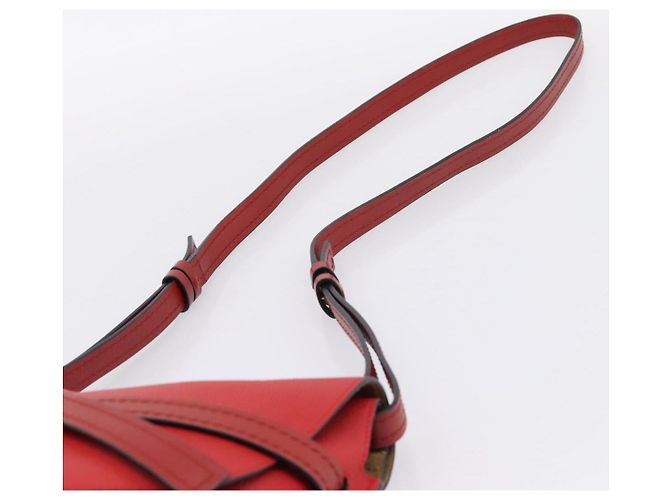 LOEWE Gate Bag Schultertasche Leder Rot Gold - Ansicht 14