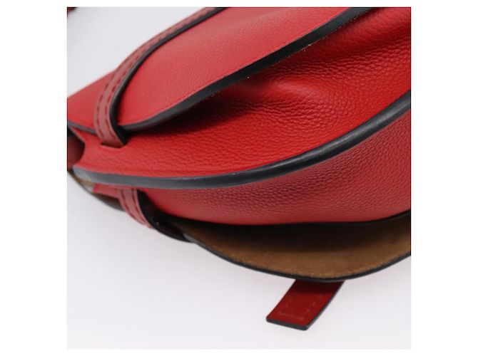 LOEWE Gate Bag Schultertasche Leder Rot Gold - Ansicht 17