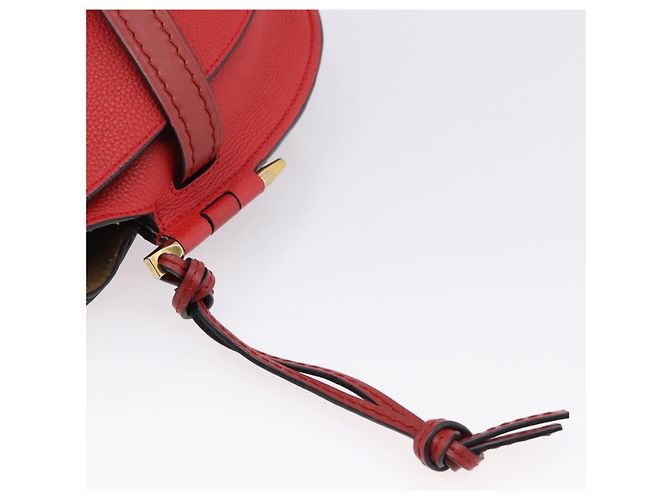LOEWE Gate Bag Schultertasche Leder Rot Gold - Ansicht 18