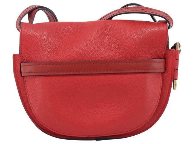 LOEWE Gate Bag Schultertasche Leder Rot Gold - Ansicht 2