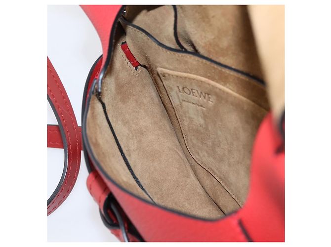 LOEWE Gate Bag Schultertasche Leder Rot Gold - Ansicht 21