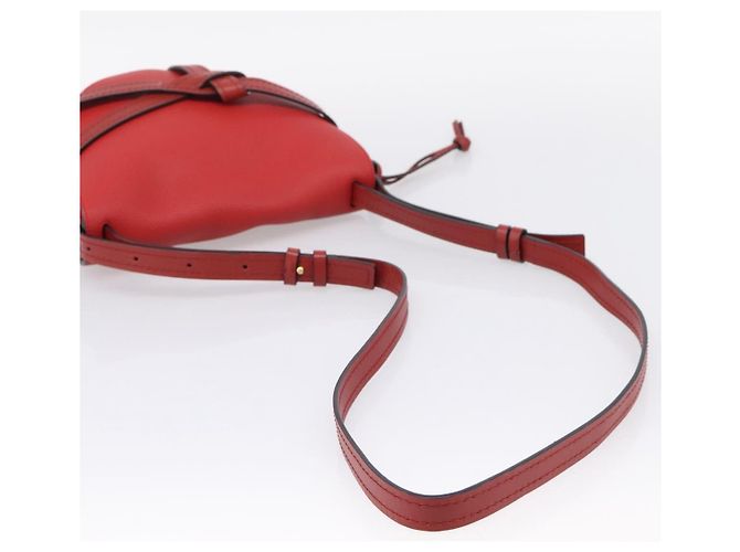 LOEWE Gate Bag Schultertasche Leder Rot Gold - Ansicht 7