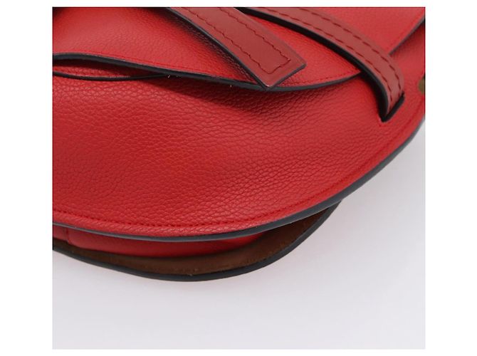 LOEWE Gate Bag Schultertasche Leder Rot Gold - Ansicht 9