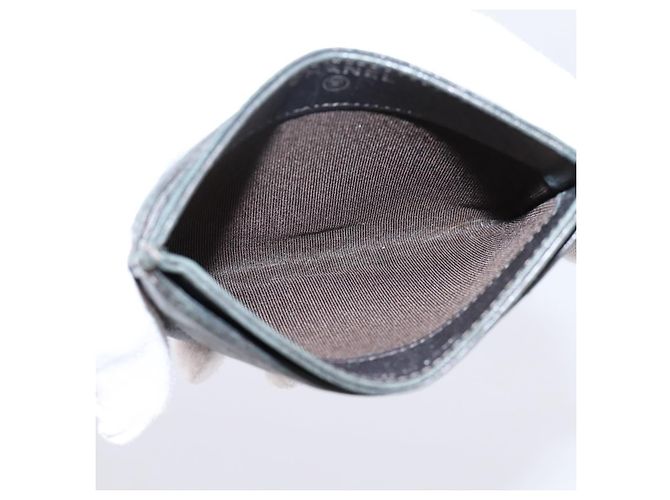 CHANEL Matelassé Kartenetui Lammleder Grau Silver CC - Ansicht 10
