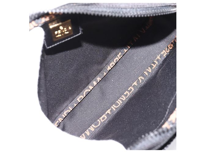 FENDI Shoulder Bag Canvas Black Gold - vista 11