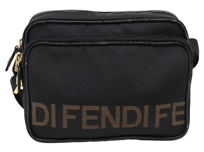 FENDI Shoulder Bag Canvas Black Gold - vista 13