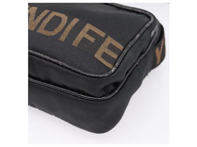 FENDI Shoulder Bag Canvas Black Gold - vista 14