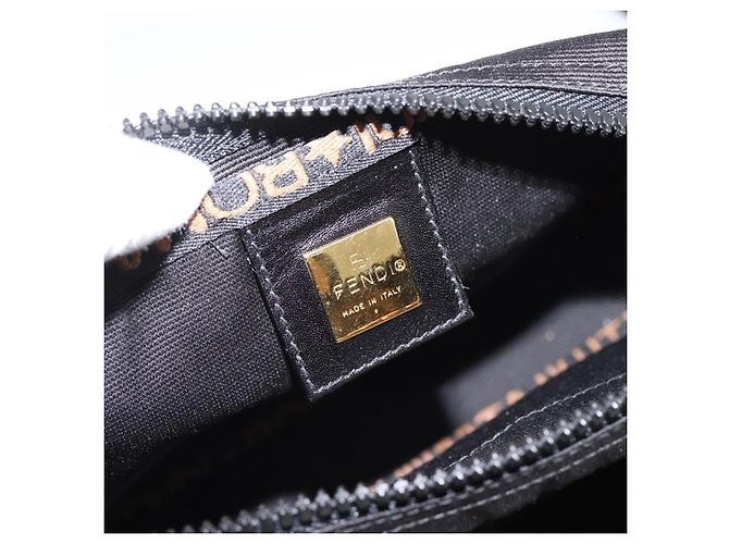 FENDI Shoulder Bag Canvas Black Gold - vista 18