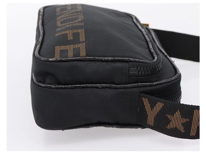 FENDI Shoulder Bag Canvas Black Gold - vista 4