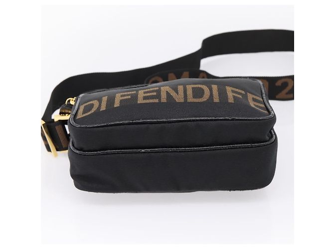 FENDI Shoulder Bag Canvas Black Gold - vista 5