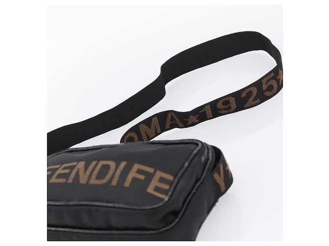 FENDI Shoulder Bag Canvas Black Gold - vista 8
