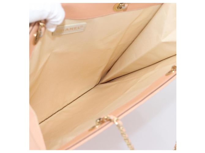 CHANEL Chain Tote Bag Canvas Pink Gold CC - vista 17