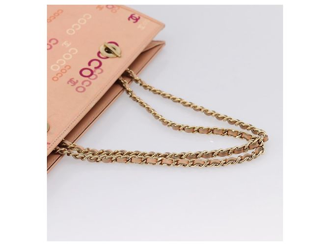 CHANEL Chain Tote Bag Canvas Pink Gold CC - vista 7