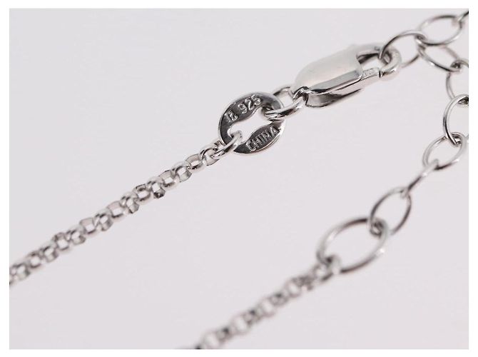 CHANEL Camelia Necklace metal Silver CC - vista 11