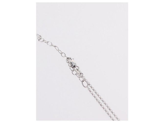 CHANEL Camelia Necklace metal Silver CC - vista 7