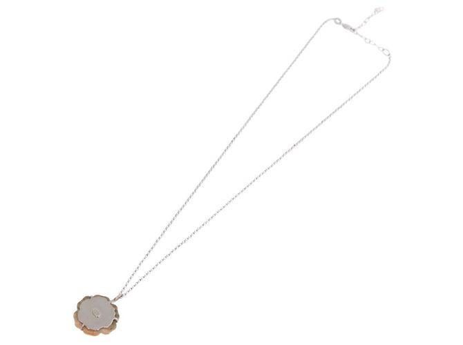 CHANEL Camelia Necklace metal Silver CC - vista 8