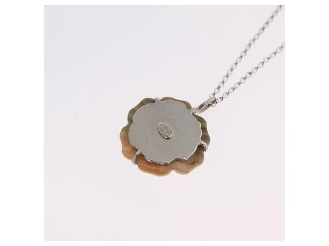 CHANEL Camelia Necklace metal Silver CC - vista 9