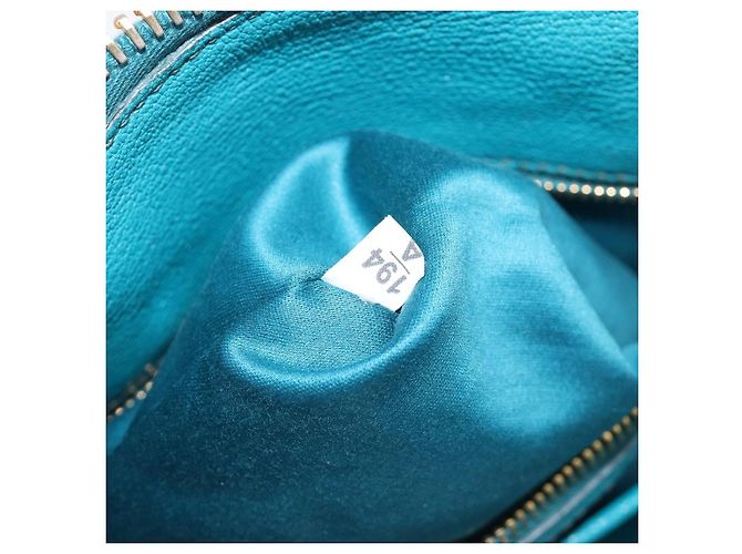Miu Miu Tote Bag Leather Light Blue Gold - vista 12