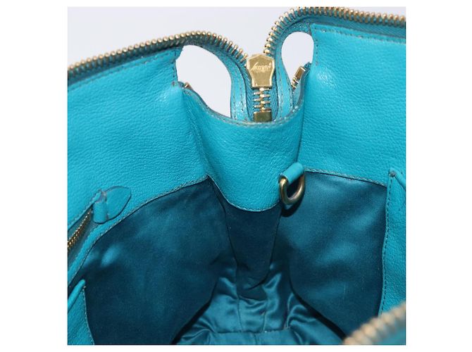 Miu Miu Tote Bag Leather Light Blue Gold - vista 24