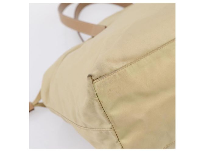 PRADA Tote Bag Nylon Beige Silver - vista 17