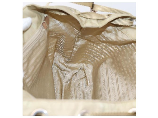 PRADA Tote Bag Nylon Beige Silver - vista 21