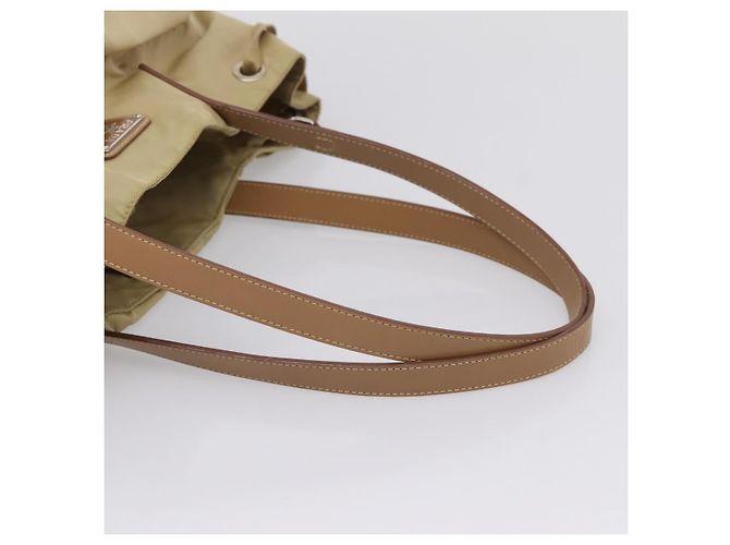 PRADA Tote Bag Nylon Beige Silver - vista 7