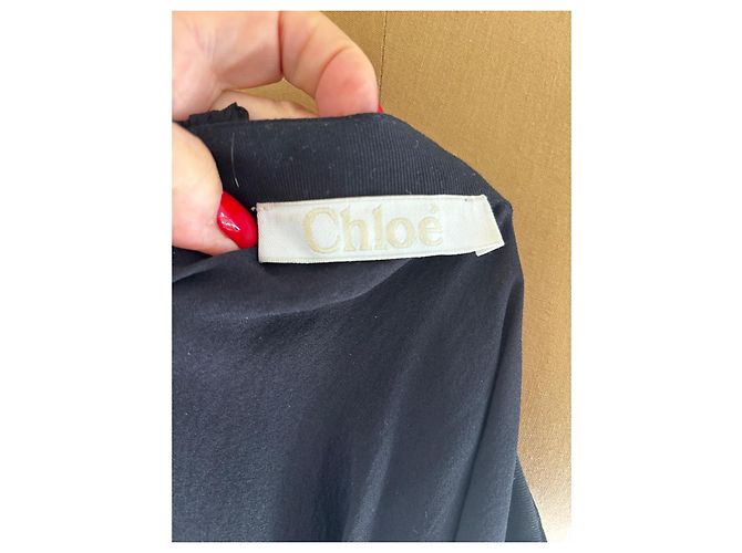 Chloé Plissierter Maxirock aus schwarzer Seide - Ansicht 5