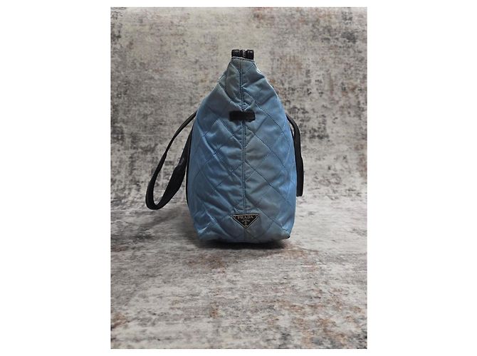 Bolsa Prada Nylon Acolchoado Azul Celeste - vista 4
