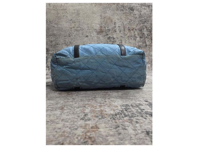 Bolsa Prada Nylon Acolchoado Azul Celeste - vista 8